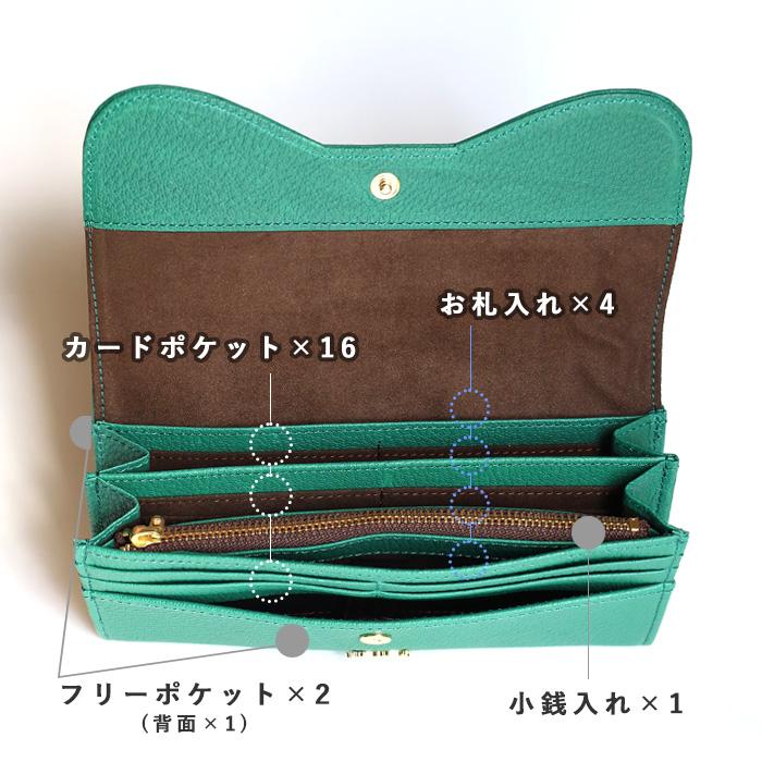 aoneco（アオネコ） 本革 ロングウォレット レディース メンズ / 保護