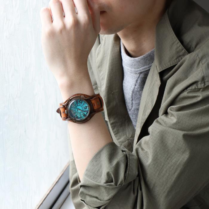 ハンドメイド 時計 ARKRAFT 稼働中 リューズ修理品 ar-c-030-m.jpg