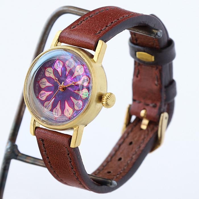 木製アナログ腕時計 紫文字盤 木製アナログ腕時計 紫文字盤 木製 紫色文字盤 アナログクォーツ腕時計