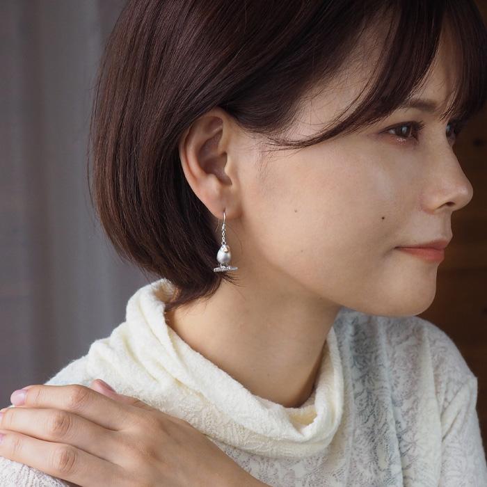 naturama(ナチュラマ) 文鳥 ピアス シルバー925 片耳 / アラマルーツ