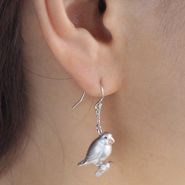 naturama(ナチュラマ) 文鳥 ピアス シルバー925 片耳 / アラマルーツ