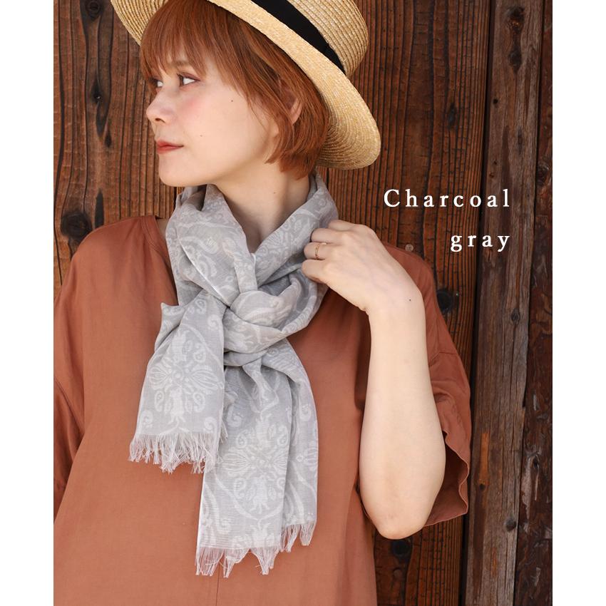aoneco aoneco(アオネコ) シルク混 ダマスク柄 ストール aoneco aoneco(アオネコ) シルク混 ダマスク柄 ストール