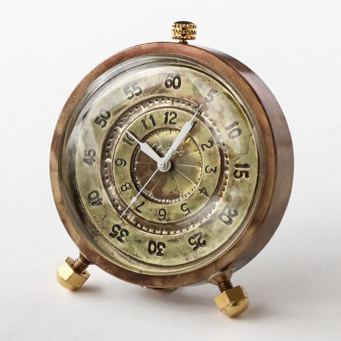渡辺工房 手作り置き時計 “Brass Clock 50mm” クォーツ アラビア数字