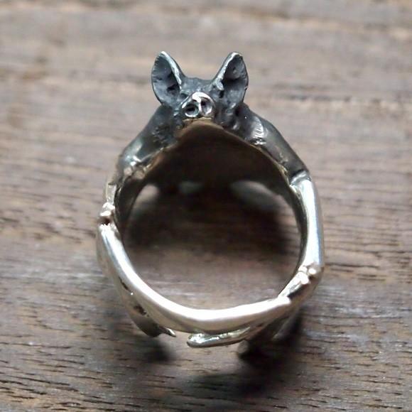 アンティーク 韓国 デザイン スターリング シルバー コウモリ模様 リング アンティーク 韓国 デザイン スターリング シルバー コウモリ
