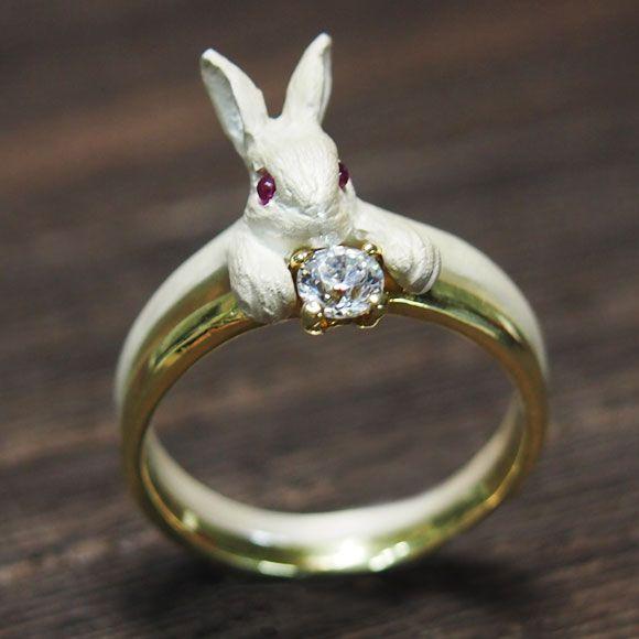 DECOvienya（デコヴィーニャ） 手作りアクセサリー ウサギの宝物リング