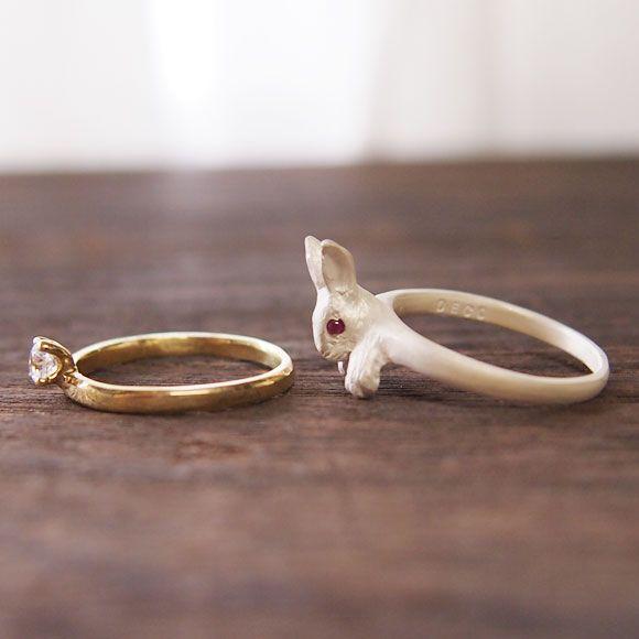 DECOvienya（デコヴィーニャ） 手作りアクセサリー ウサギの宝物リング