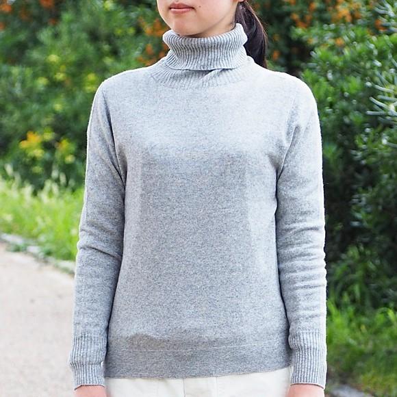カシミア100 セーター タートルネック 染め無し 杢グレー レディース 手染メ屋 Dl001 Kin クラフトカフェ ヤフー店 通販 Yahoo ショッピング
