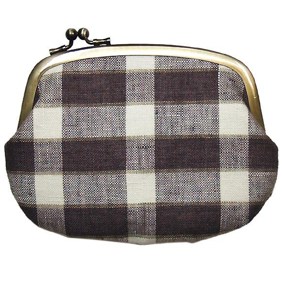 poussette（プセット） がまぐち4.5寸“Rectangle Check Mulberry -レクタングルチェック マルベリー-”[g45090011]｜craftcafe｜02