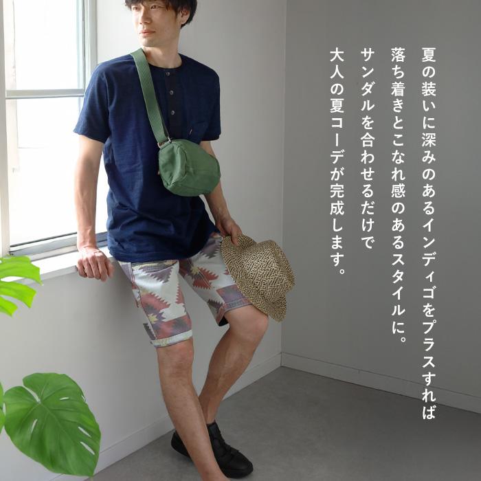 graphzero（グラフゼロ） インディゴ ヘンリーネック Tシャツ 半袖