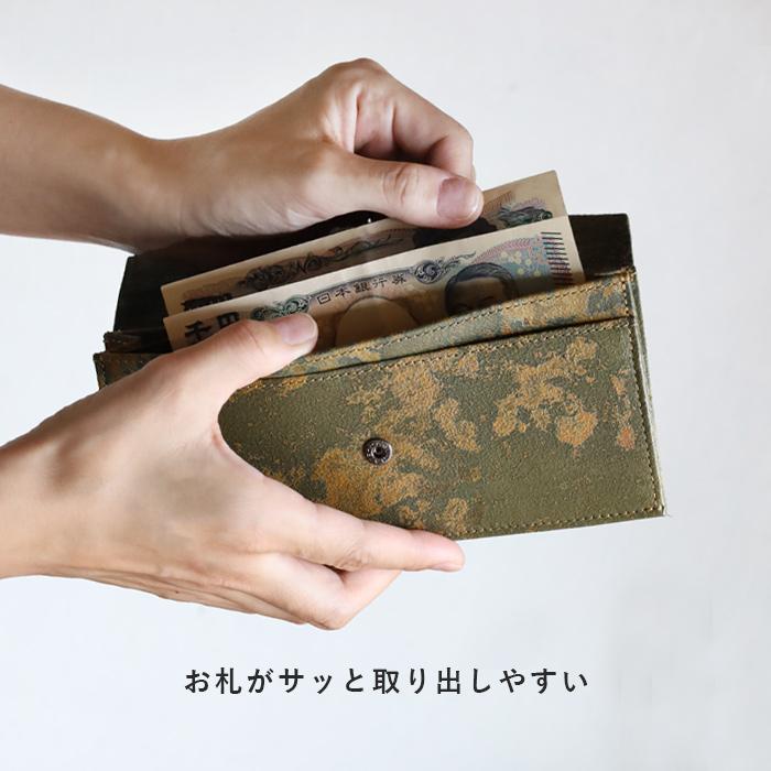 keu(ケウ) 財布 長財布 錆エイジングレザー スリムウォレット メンズ