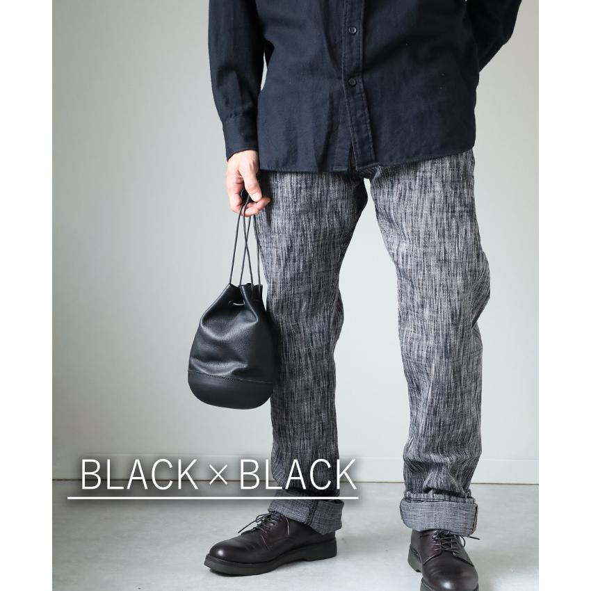 Butler Verner Sails　巾着バッグ　ブラック　栃木レザー Butler Verner Sails（バトラーバーナーセイルズ） 栃木レザー DARUMA