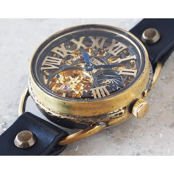 キノ KINO(キノ) 手作り 腕時計 自動巻き 裏スケルトン クラウン