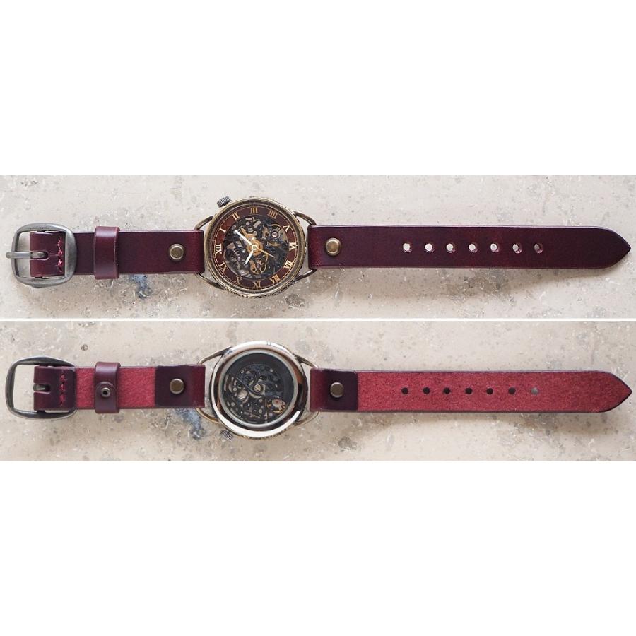 キノ KINO(キノ) 手作り腕時計 自動巻き 裏スケルトン メカニック