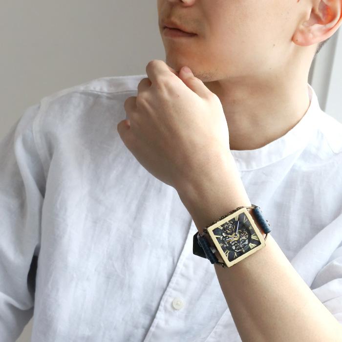 キノ KINO（キノ） 手作り腕時計 自動巻き 裏スケルトン メカニック