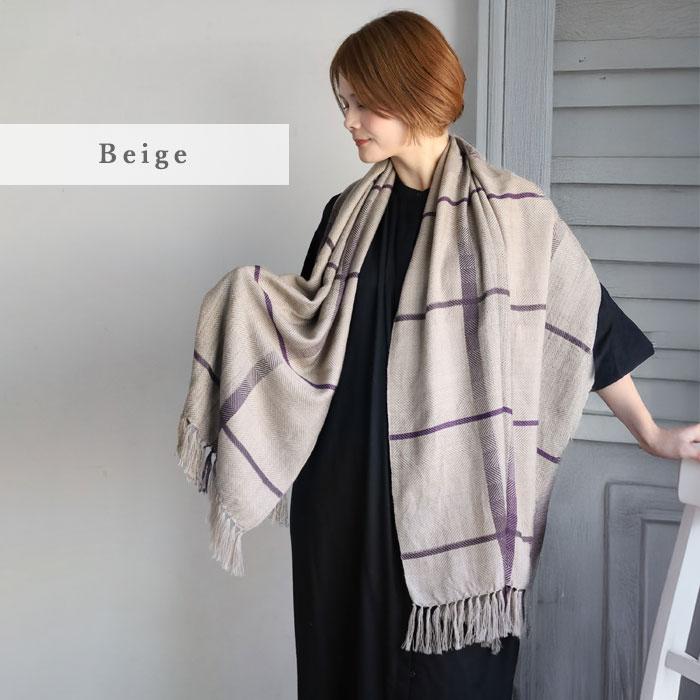 theoryストール  AYA様専売品 AYA ウール かすりチェックショール イエロー | 【公式】工房織座