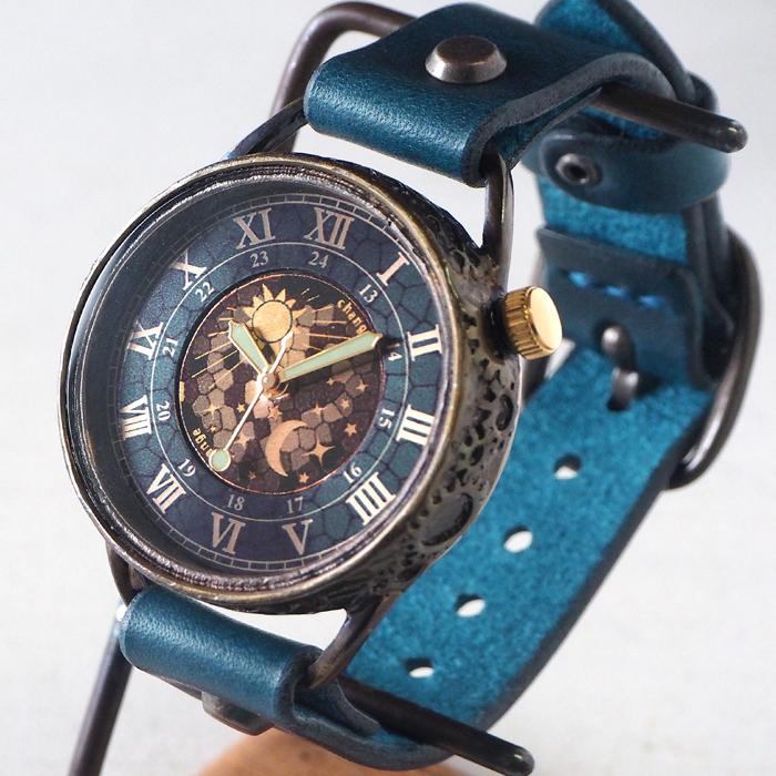 KINO（キノ） 手作り腕時計 チェンジワールド SUN＆MOON ブルー/メンズ レディース ユニセックス 男女兼用｜craftcafe