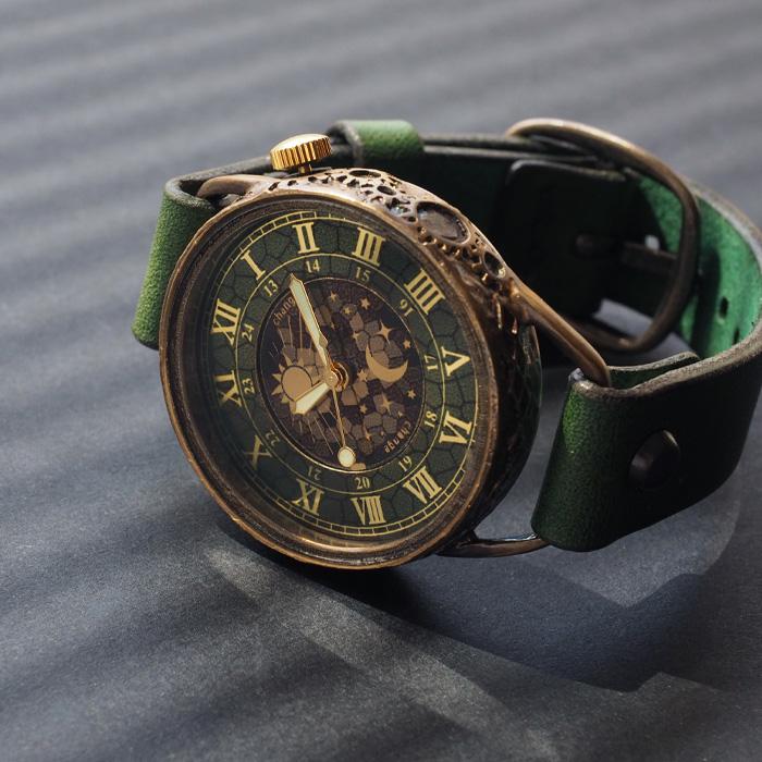 キノ KINO（キノ） 手作り腕時計 チェンジワールド SUN＆MOON グリーン