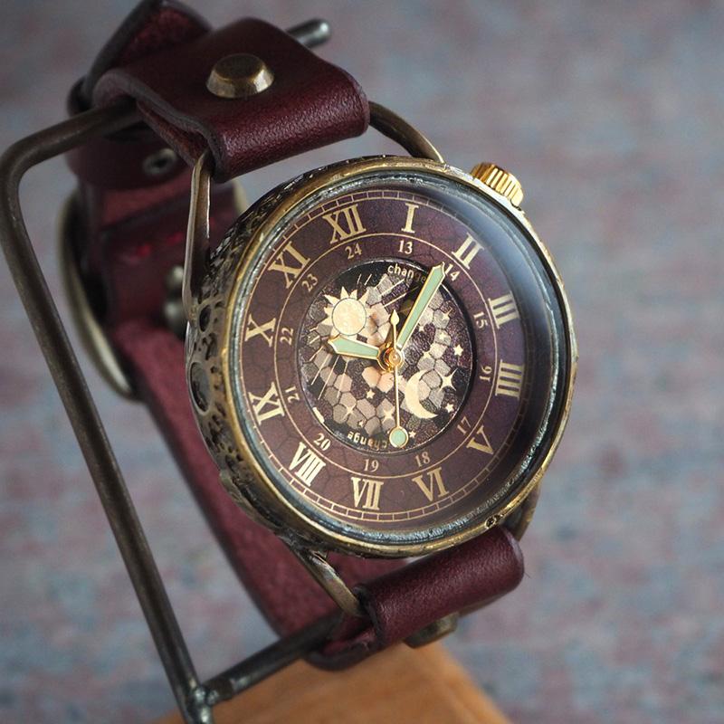 キノ KINO（キノ） 手作り腕時計 チェンジワールド SUN＆MOON ワイン