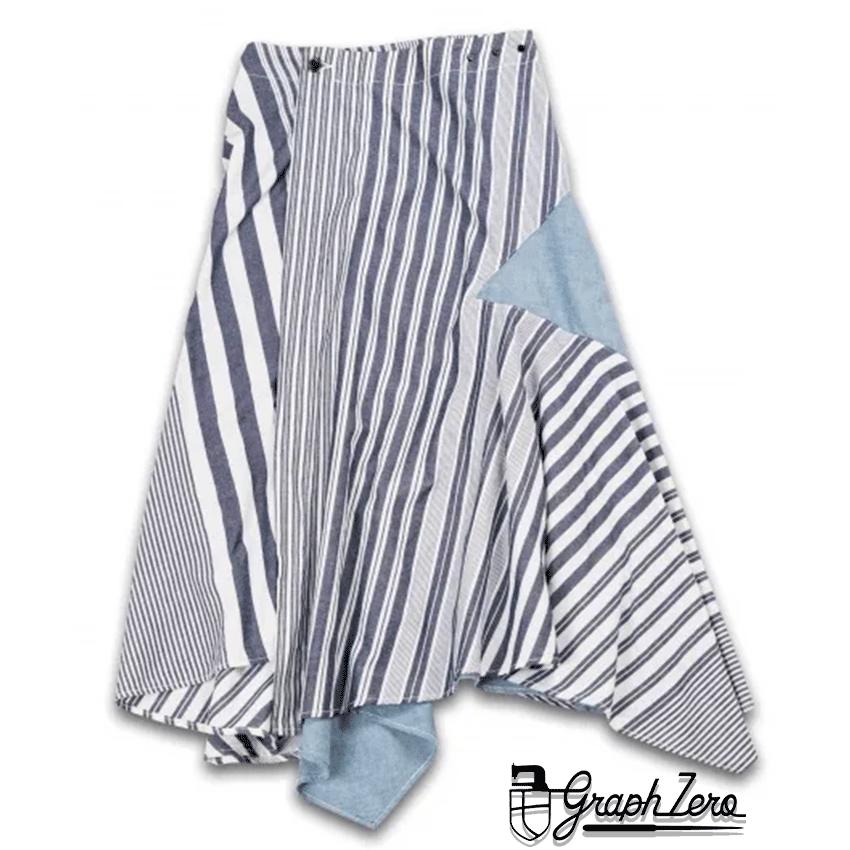 graphzero（グラフゼロ） イレギュラーヘムラップスカート ストライプ