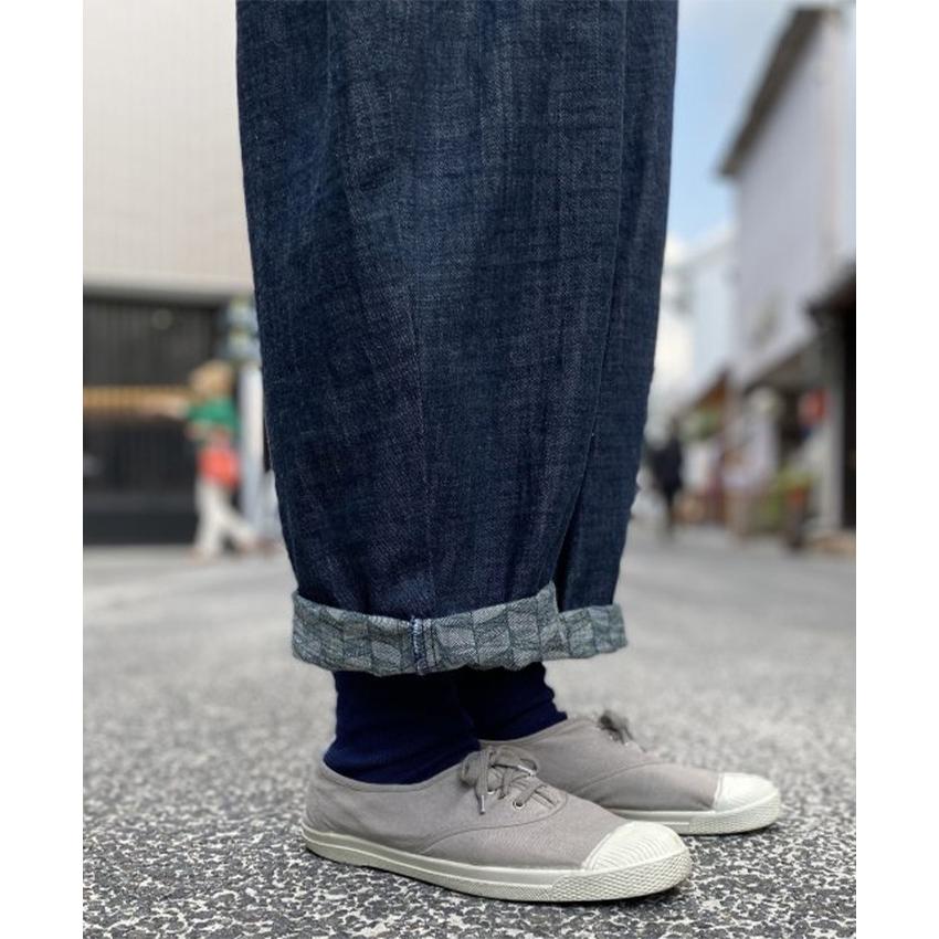 graphzero グラフゼロ タックギャザーパンツ 赤耳 デニムパンツ 児島 graphzero（グラフゼロ） タックギャザーパンツ インディゴ リーフ