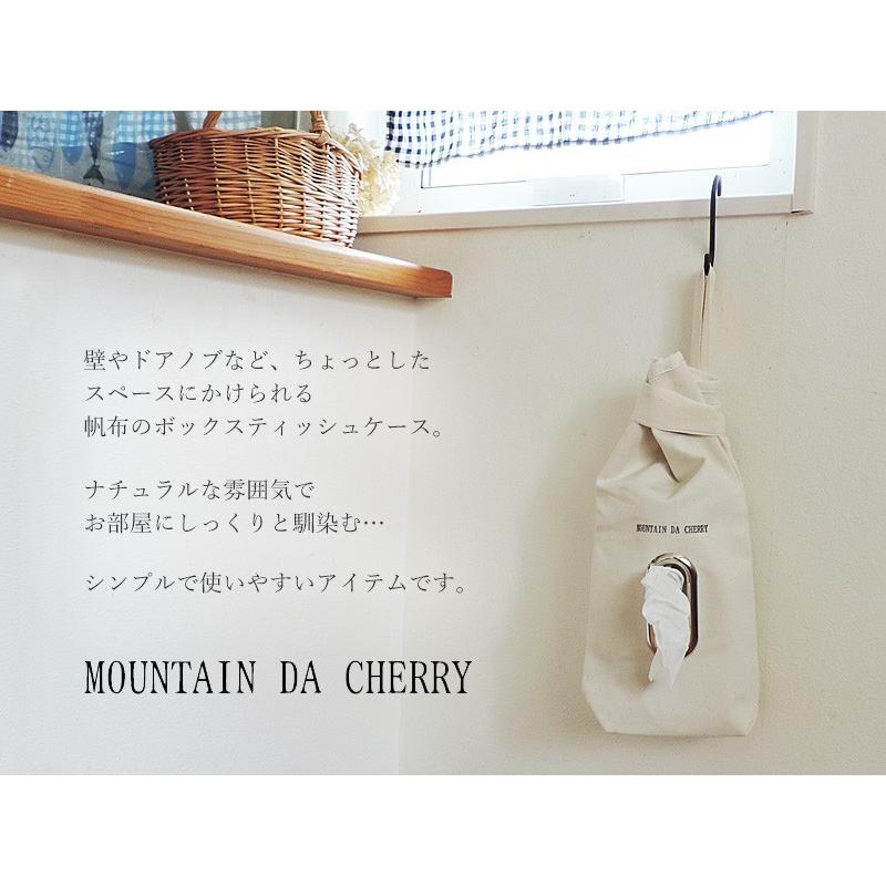 ボックスティッシュケース 倉敷帆布 4号キャンバス MOUNTAIN DA CHERRY