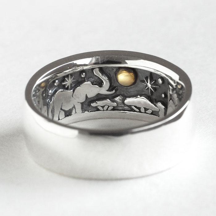 moge(モゲ) シルバーアクセサリー 同じ月を見てた―アフリカゾウ 