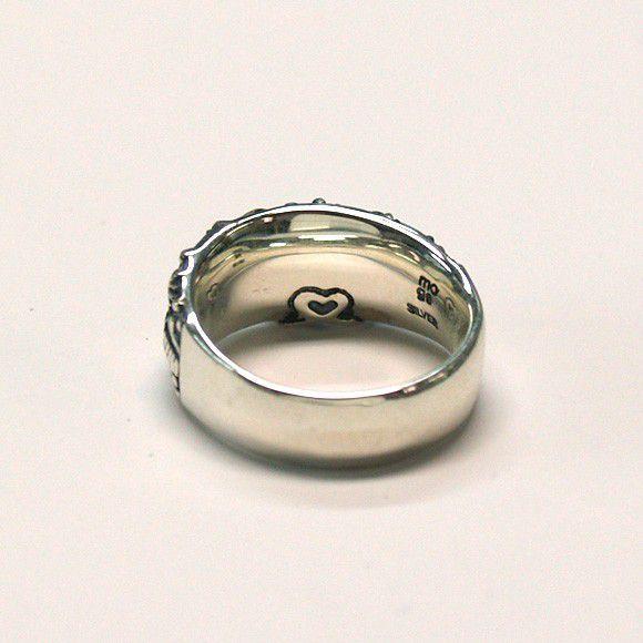 moge（モゲ） 手作りシルバーアクセサリー 月の約束 ―ネコ― シルバーリング 10mm [mo-R-045]の画像