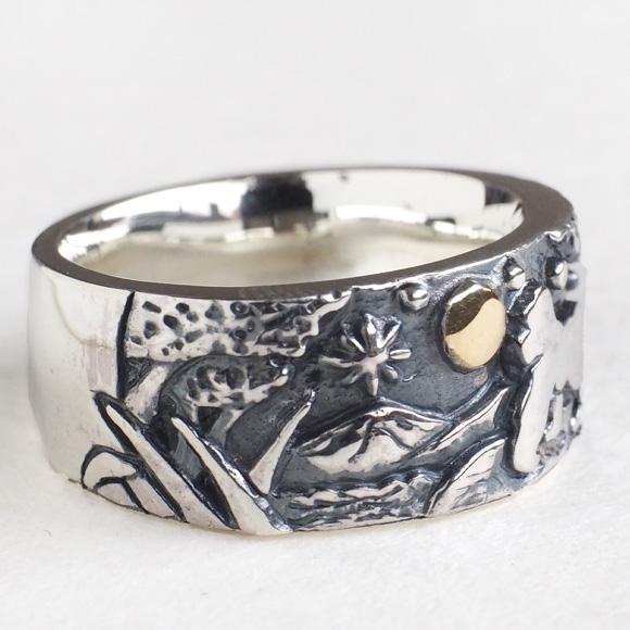 moge (モゲ) 手作り シルバーリング あの空の下―森のゴリラ― 9mm