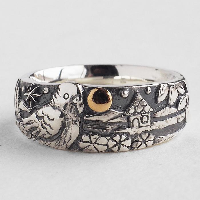 moge（モゲ） 手作りシルバーアクセサリー あの空の下−セキセイインコ