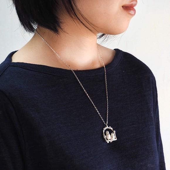 marship（マーシップ） 手作りアクセサリー 仲良し文鳥 シルバー