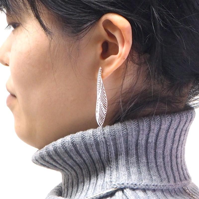 sasakihitomi(ササキヒトミ) とんぼのハネピアス シルバー 両耳セット 