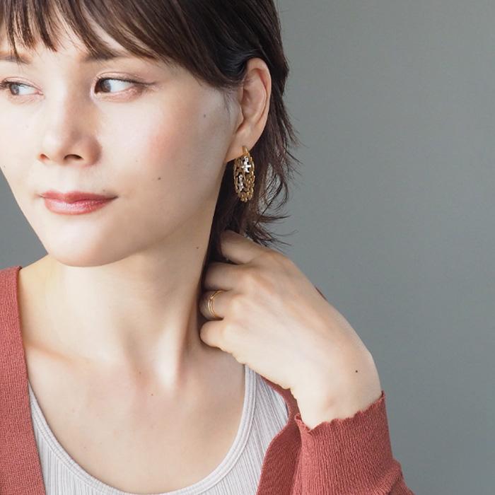 sasakihitomi(ササキヒトミ) 森のことり ピアス 真鍮 18金コーティング