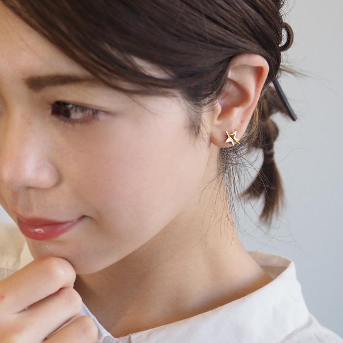 sasakihitomi(ササキヒトミ) お星さまシングルピアス 真鍮 18金 