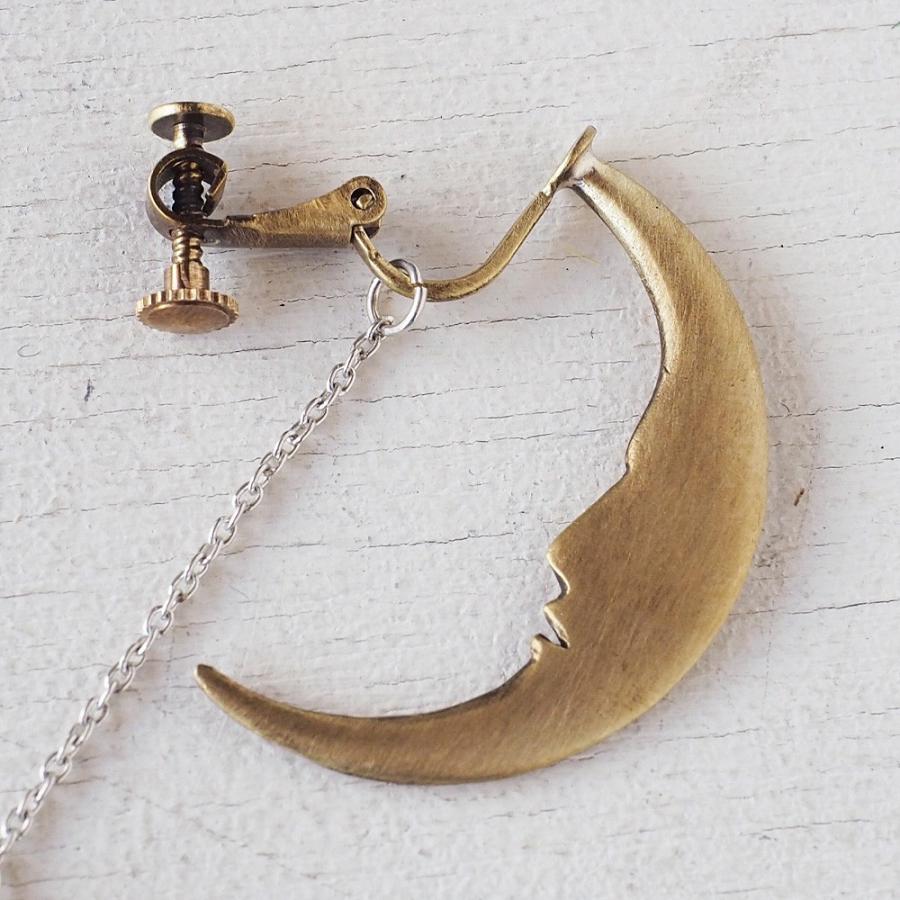 sasakihitomi(ササキヒトミ) 月と星のイヤリング 片耳 シルバー925＆