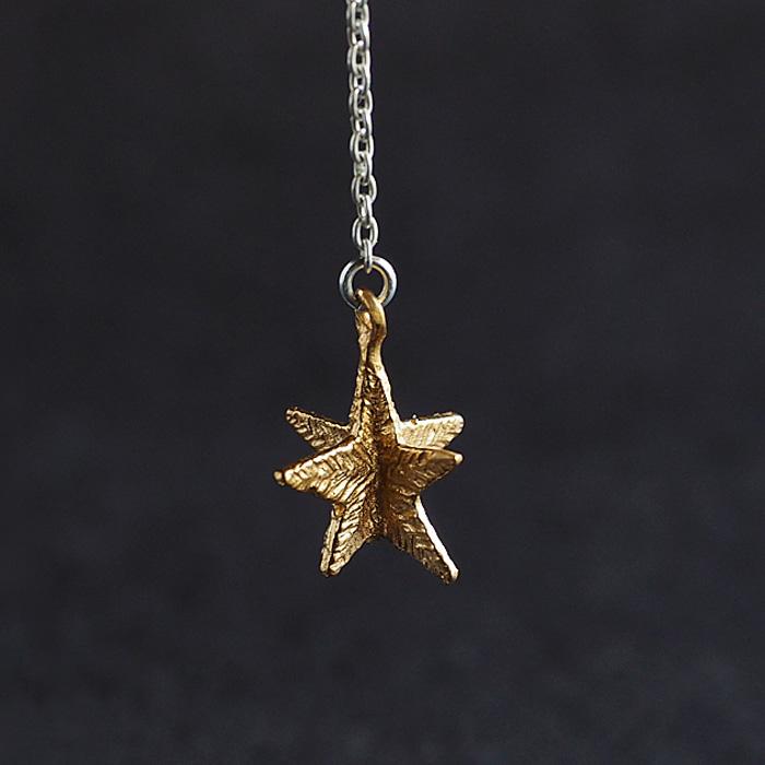 sasakihitomi(ササキヒトミ) 月と星のピアス シルバーの月＆真鍮の星