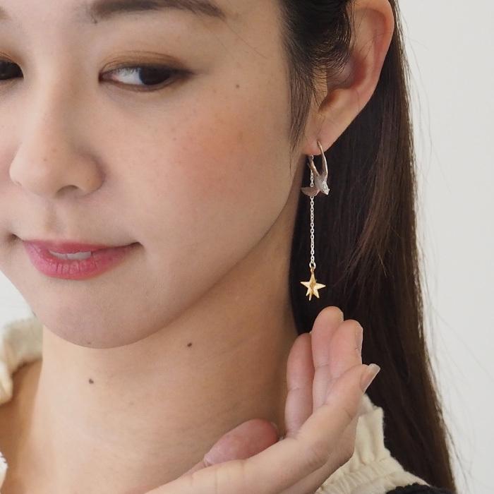sasakihitomi(ササキヒトミ) つばめと星 ピアス 片耳 シルバー925＆