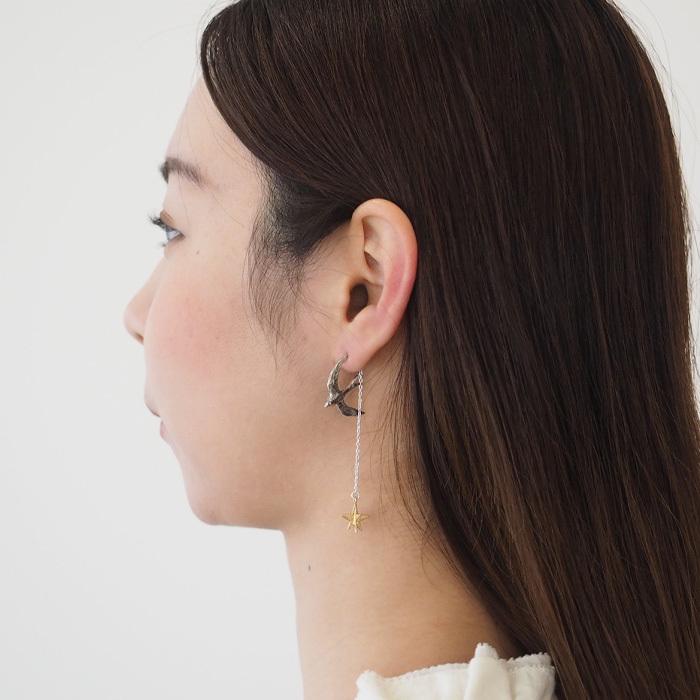 sasakihitomi(ササキヒトミ) つばめと星 ピアス 片耳 シルバー925＆