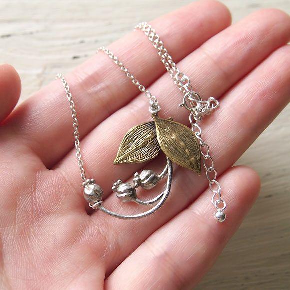 sasakihitomi(ササキヒトミ) すずらんネックレス 真鍮＆シルバー