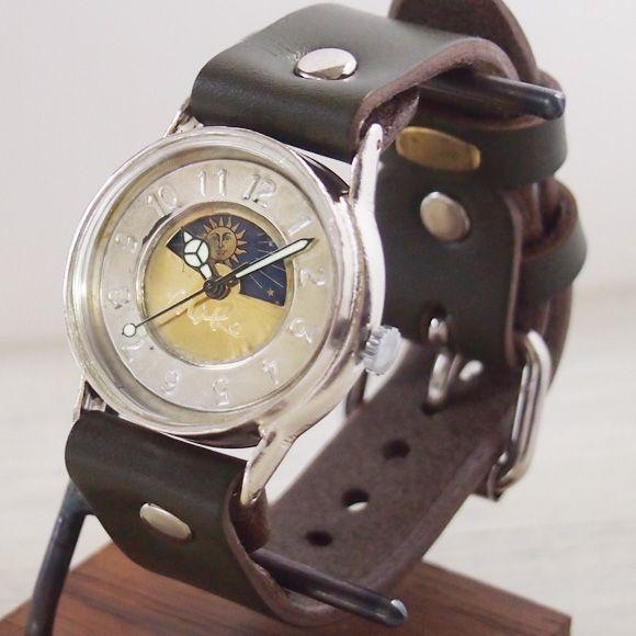 手作り腕時計 ハンドメイド 渡辺工房 S-WATCH2-S-SUN&MOON メンズ