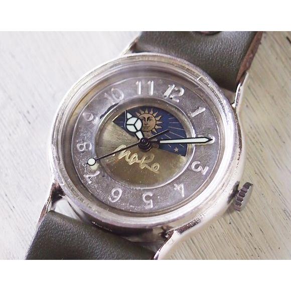 手作り腕時計 ハンドメイド 渡辺工房 S-WATCH2-S-SUN&MOON メンズシルバー/メンズ レディース ユニセックス 男女兼用 ペアウォッチ お揃い｜craftcafe｜05