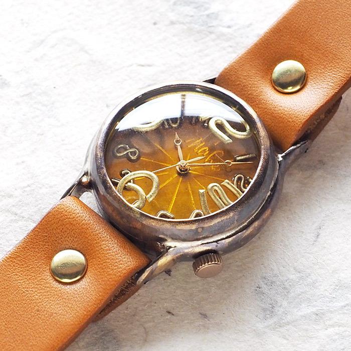 渡辺工房 手作り腕時計 “On Time-B” クリアイエロー文字盤/メンズ