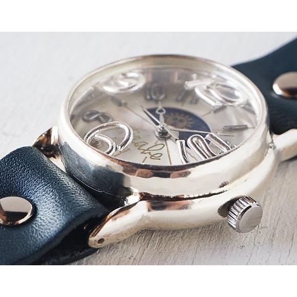 渡辺工房 腕時計 レディース シルバー数字 SUN＆MOON 手作り腕時計 ハンドメイド 渡辺工房 レディースシルバー 真鍮