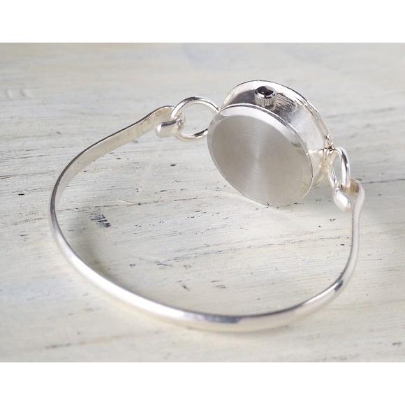 手作り腕時計 ハンドメイド 渡辺工房 Silver Armlet 3 レディースシルバー 12時スワロフスキー/レディース アンティーク アンティーク調 エレガント シックの画像