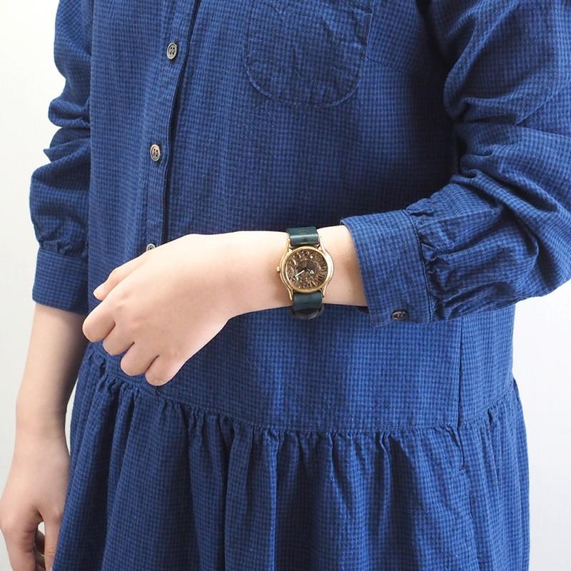 手作り腕時計 ハンドメイド 渡辺工房 “Plain-BC” 銅インデックス メンズブラス/メンズ レディース ユニセックス 男女兼用の画像