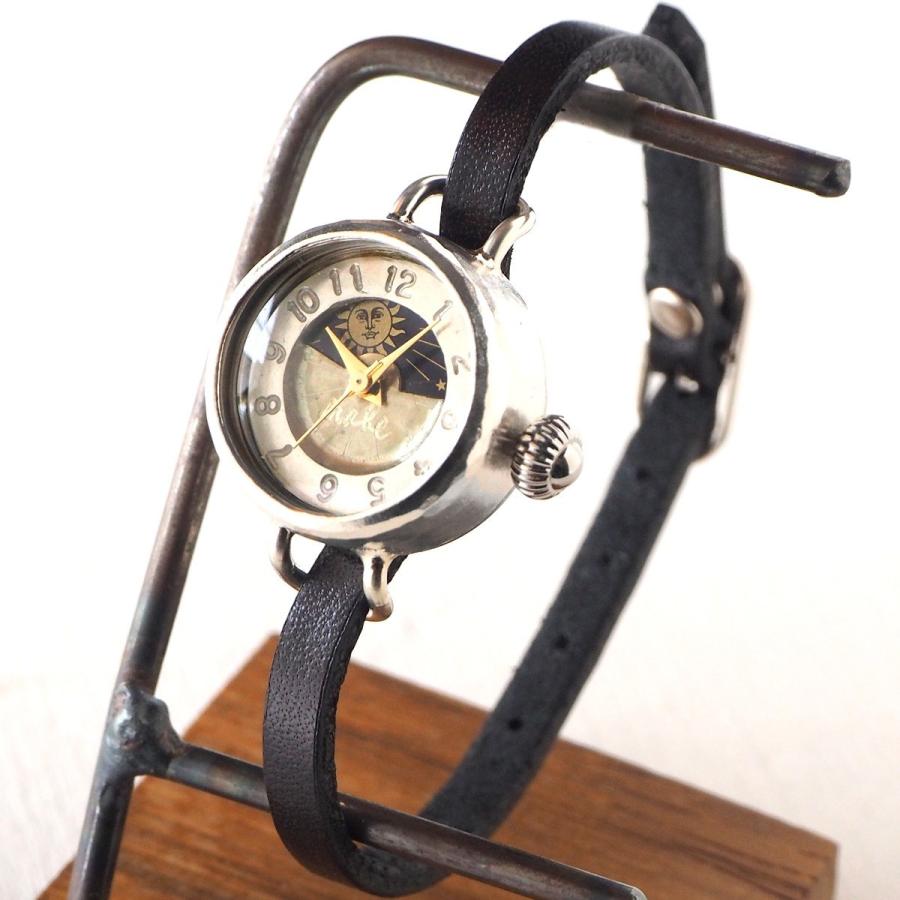 渡辺工房 腕時計 レディース シルバー数字 SUN＆MOON 手作り腕時計 ハンドメイド 渡辺工房 レディースシルバー 真鍮