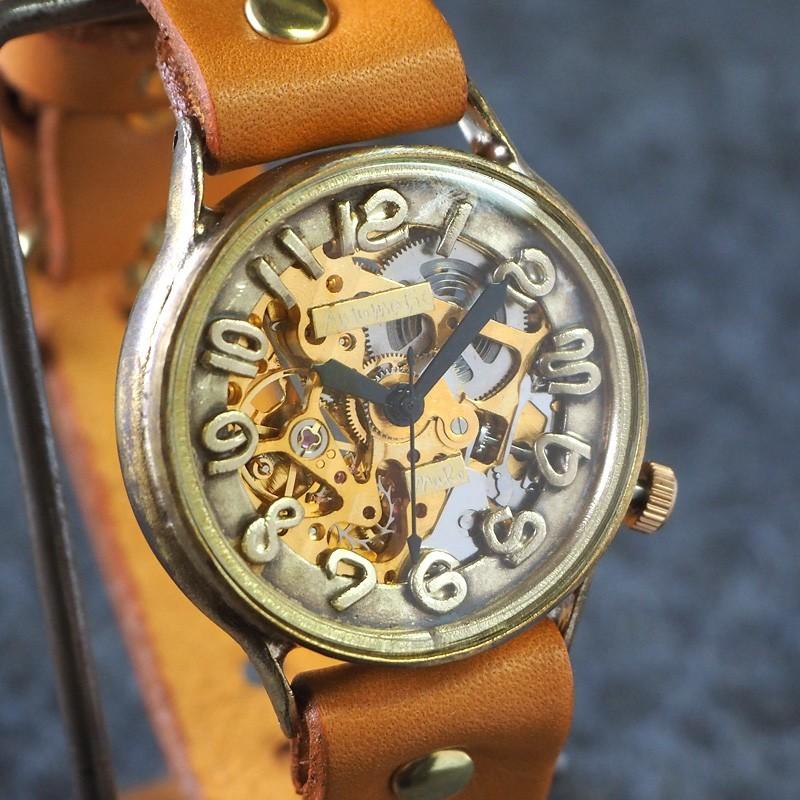 手作り腕時計 ハンドメイド 渡辺工房 自動巻き 裏スケルトン ジャンボ 