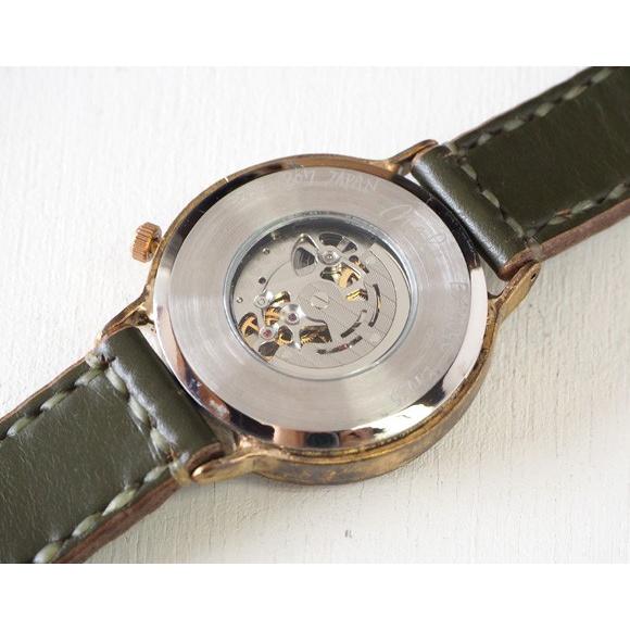 手作り腕時計 ハンドメイド 渡辺工房 自動巻き 裏スケルトン 42mm