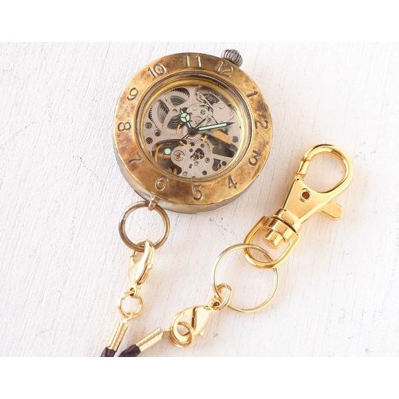 早割クーポン 手作り懐中時計 ハンドメイド 渡辺工房 手巻き裏スケルトン ジャンボブラス アンティーク調 真鍮 アラビア数字 交換無料 Www Thedailyspud Com