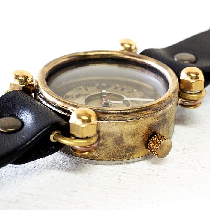 渡辺工房 手作り腕時計“FROG”ジャンボブラス ブラックチューブ/メンズ 