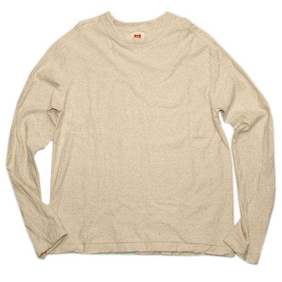 手染メ屋 染め無し生成り 吊オーガニックTシャツ 長袖 メンズ / オーガニックコットン オーガニックTシャツ 大人 男性 ナチュラル シンプル カジュアル